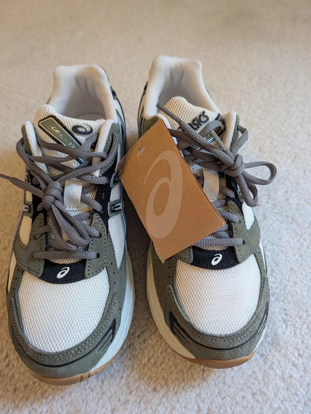 ASICS Men's Neutral Running Sneakers in White & Olive